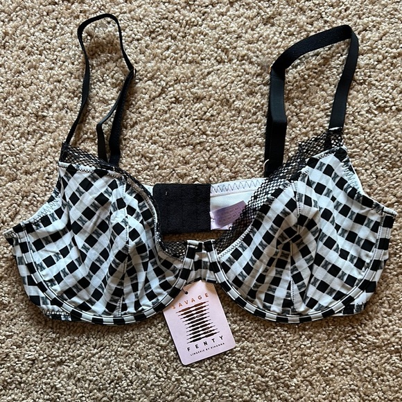 Savage X Fenty Black and White Checkered Bra - Picture 1 of 3